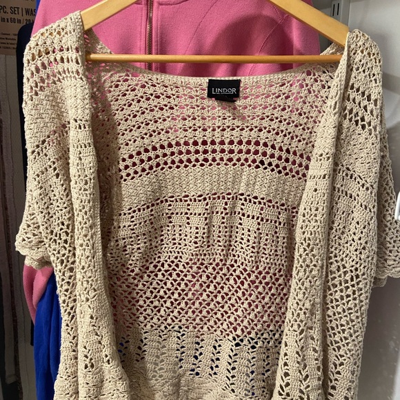 Lindor Beige Crochet Cardigan - Picture 3 of 3